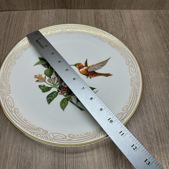 Vtg Boehm Bone Porcelain Rufous Flame Bearer Hummingbird Plate Collection White - Picture 5 of 7
